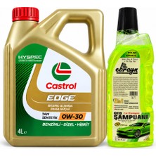 Castrol Edge Motor Yağı 0W-30 4 Litre + Oto Şampuan 1000 ml