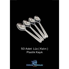 50 Adet Lüx Plastik Kalın Yemek Kaşığı – Kırılmaz