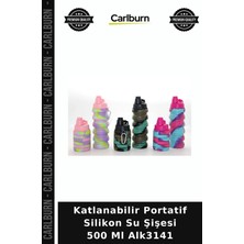 Carlburn Özel Üretim Katlanabilir Portatif Silikon Su Şişesi 500 ml ALK3141