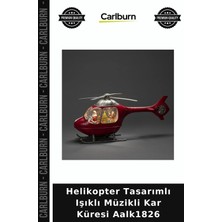 Carlburn Özel Üretim Dekoratif Hediye Helikopter Tasarımlı Işıklı Müzikli Kar Küresi AALK1826