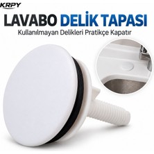 Krpy Lavabo Delik Tapası Beyaz Pvc – Mutfak ve Banyo Lavaboları Için Kullanılmayan Musluk Delik Kapatma Tapası