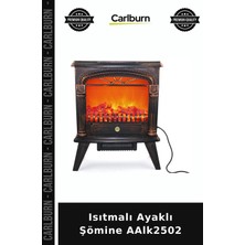 Carlburn Özel Üretim Dekoratif Modern Salon Isıtıcılı Ev Aksesuarı Isıtmalı Ayaklı Şömine AALK2502