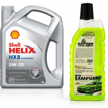 Shell Helix Hx8 Motor Yağı 5W-30 4 Litre + Oto Şampuan 1000 ml