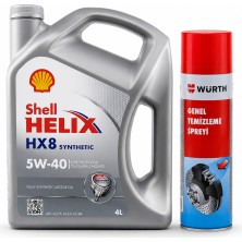 Shell Helix Hx8 Motor Yağı 5W-30 4 Litre + Würth Balata Spreyi 500 ml