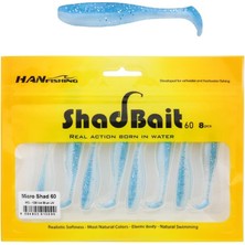 Han Fishing Hanfish Shad Bait 60 6cm 1.4gr Lrf Silikon Yem 8 Adet MS128 Ice Blue Uv