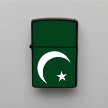 İberk Pakistan Klasik Ülke Bayraklı - Benzinli Siyah Çakmak