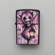 İberk Watercolor Tiny Fairy Benzinli Siyah Çakmak