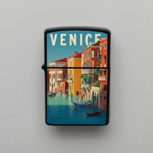 İberk Italya Venice Venedik Benzinli Siyah Çakmak