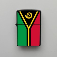 İberk Vanuatu Klasik Ülke Bayraklı - Benzinli Siyah Çakmak