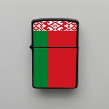 İberk Belarus / Beyaz Rusya Klasik Ülke Bayraklı - Benzinli Siyah Çakmak