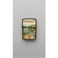 İberk Hungary Macaristan - Paper-Cut Style - Benzinli Siyah Çakmak