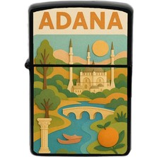 İberk Adana - Paper Cut Memleket Temalı Benzinli Siyah Çakmak