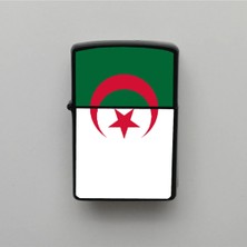 İberk Cezayir Algeria Klasik Ülke Bayraklı - Benzinli Siyah Çakmak