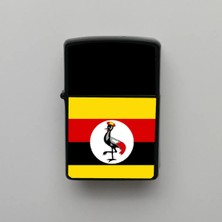 İberk Uganda Klasik Ülke Bayraklı - Benzinli Siyah Çakmak