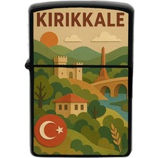 İberk Kırıkkale - Paper Cut Memleket Temalı Benzinli Siyah Çakmak