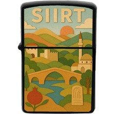 İberk Siirt - Paper Cut Memleket Temalı Benzinli Siyah Çakmak