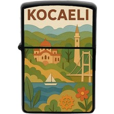 İberk Kocaeli - Paper Cut Memleket Temalı Benzinli Siyah Çakmak