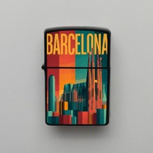 İberk Barcelona Pop Art Benzinli Siyah Çakmak