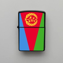 İberk Eritre Eritrea Klasik Ülke Bayraklı - Benzinli Siyah Çakmak
