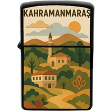 İberk Kahramanmaraş - Paper Cut Memleket Temalı Benzinli Siyah Çakmak