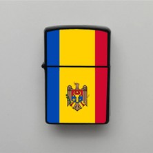 İberk Moldova Klasik Ülke Bayraklı - Benzinli Siyah Çakmak