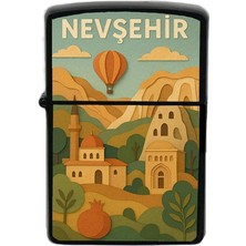 İberk Nevşehir - Paper Cut Memleket Temalı Benzinli Siyah Çakmak