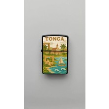 İberk Tonga Tonga - Paper-Cut Style - Benzinli Siyah Çakmak