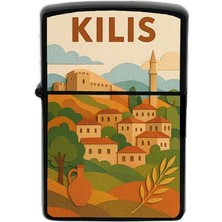 İberk Kilis - Paper Cut Memleket Temalı Benzinli Siyah Çakmak