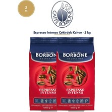 Caffe Borbone Espresso Intenso Çekirdek Kahve 2 kg (2 Paket) – Napoli Usulü Güçlü Içim