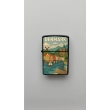 İberk Denmark Danimarka - Paper-Cut Style - Benzinli Siyah Çakmak