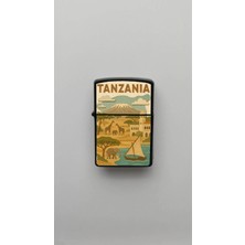İberk Tanzania Tanzanya - Paper-Cut Style - Benzinli Siyah Çakmak