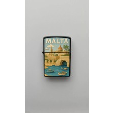 İberk Malta Malta - Paper-Cut Style - Benzinli Siyah Çakmak