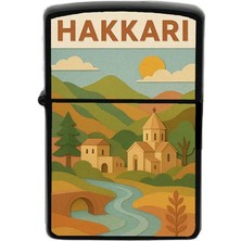 İberk Hakkâri - Paper Cut Memleket Temalı Benzinli Siyah Çakmak