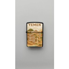 İberk Yemen Yemen - Paper-Cut Style - Benzinli Siyah Çakmak
