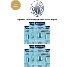 Caffe Borbone Decaffeinato Kafeinsiz 80 Kapsül (8X10) – Nespresso Uyumlu Alüminyum Kapsül Kahve