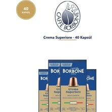 Caffe Borbone Crema Superiore 40 Kapsül (4X10) – Nespresso Uyumlu Alüminyum Kapsül Kahve