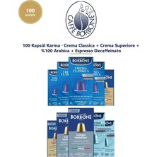 Caffe Borbone Classica 100 Kapsül Karma Nespresso Uyumlu 4 Classica 2 Superiore 2 Arabica 2 Decaf