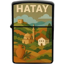 İberk Hatay - Paper Cut Memleket Temalı Benzinli Siyah Çakmak