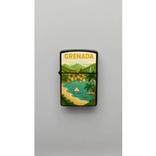 İberk Grenada Grenada - Paper-Cut Style - Benzinli Siyah Çakmak