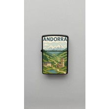 İberk Andorra Andorra - Paper-Cut Style - Benzinli Siyah Çakmak