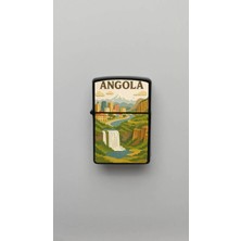 İberk Angola Angola - Paper-Cut Style - Benzinli Siyah Çakmak