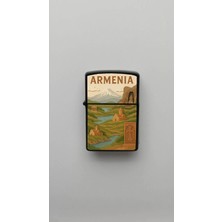 İberk Armenia Ermenistan - Paper-Cut Style - Benzinli Siyah Çakmak