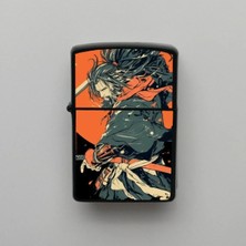 İberk Samurai Japon Pop Art Benzinli Siyah Çakmak - 9