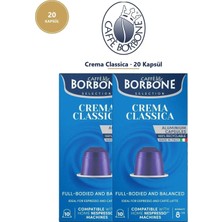 Caffe Borbone Crema Classica 20 Kapsül 2X10 Nespresso Uyumlu Alüminyum Kapsül Kahve Tett 07/2027