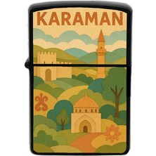 İberk Karaman - Paper Cut Memleket Temalı Benzinli Siyah Çakmak