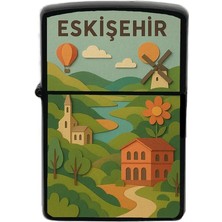İberk Eskişehir - Paper Cut Memleket Temalı Benzinli Siyah Çakmak
