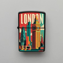 İberk Londra London Benzinli Siyah Çakmak - 1