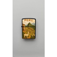 İberk Peru Peru - Paper-Cut Style - Benzinli Siyah Çakmak