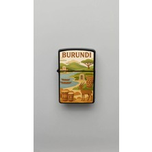 İberk Burundi Burundi - Paper-Cut Style - Benzinli Siyah Çakmak