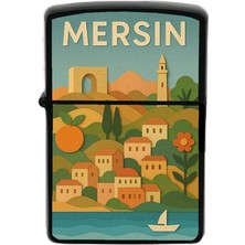 İberk Mersin - Paper Cut Memleket Temalı Benzinli Siyah Çakmak